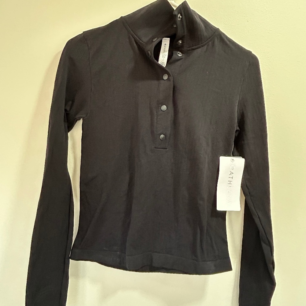 Athleta Flurry Seamless Henley, Size S